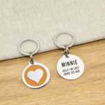 Engraved Zinc Alloy Cat Name ID Tag - Orange Colour Heart - About Pets
