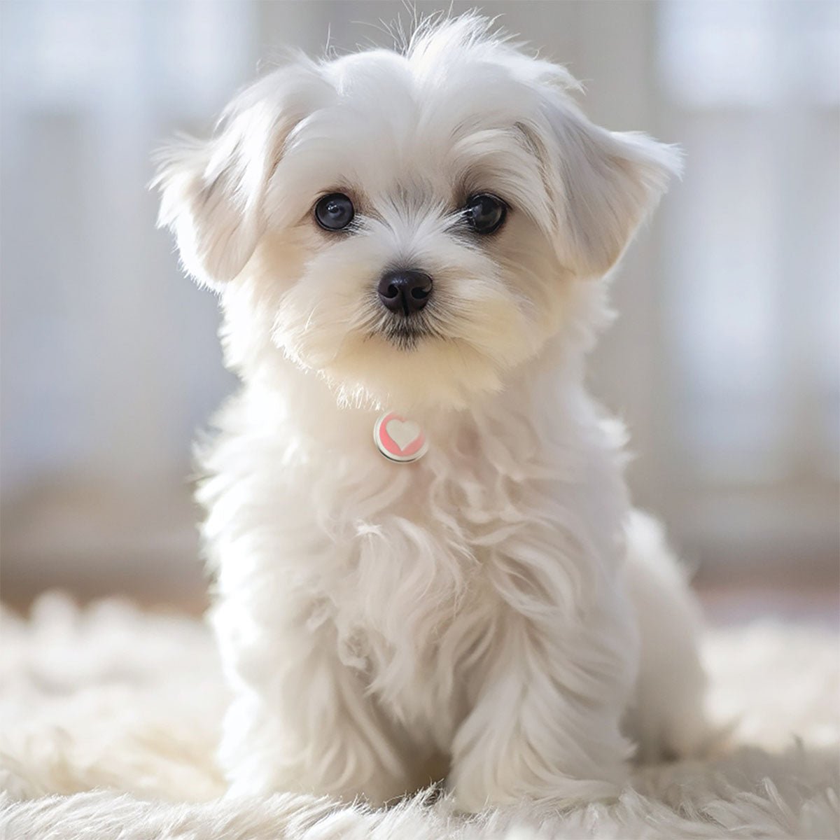 Engraved Zinc Alloy Dog Name ID Tag -  Colour Heart Tag on Dog - About Pets