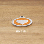 Engraved Zinc Alloy Dog Name ID Tag -  Thickness of Colour Heart Tag - About Pets