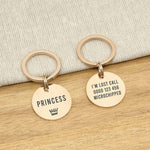 Engraved Stainless Steel Cat Name Tag - Rose Gold Icon Crown - About Pets