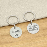 Engraved Stainless Steel Cat Name ID Tag - Icon Fish Silver Stainless Brushed - About Pets