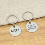 Engraved Stainless Steel Cat Name ID Tag - Brushed Silver Round - About Pets