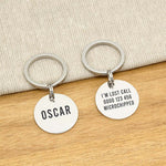 Engraved Stainless Steel Cat Name ID Tag - Silver Round - About Pets
