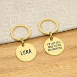 Engraved Stainless Steel Cat Name ID Tag - Rose Gold Round - About Pets