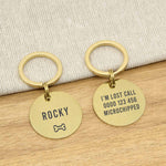 Engraved Stainless Steel Dog Name ID Tag - Icon Bone L Gold Stainless - About Pets
