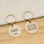 Engraved Stainless Steel Dog Name ID Tag - Icon Bone L Rose Gold Stainless - About Pets