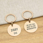 Engraved Stainless Steel Dog Name ID Tag - Icon Bone L Rose Gold Stainless - About Pets