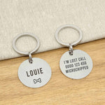 Engraved Stainless Steel Dog Name ID Tag - Icon Bone L Silver Stainless - About Pets