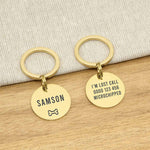 Engraved Stainless Steel Dog Name ID Tag - Icon Bone S Gold Stainless - About Pets
