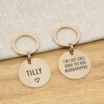 Engraved Stainless Steel Dog Name ID Tag - Brushed Rose Gold Icon Heart - About Pets