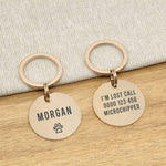 Engraved Stainless Steel Dog Name ID Tag - Icon Paw L Rose Gold Stainless - About Pets