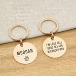 Engraved Stainless Steel Dog Name ID Tag - Icon Paw L Rose Gold Stainless - About Pets