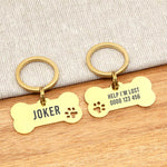 Engraved Stainless Steel Dog Name Tag - Bone - About Pets
