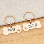 Engraved Stainless Steel Dog Name Tag - Bone - About Pets