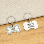 Engraved Stainless Steel Dog Name Tag - Glitter Bone - About Pets