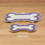 Engraved Stainless Steel Dog Name Tag - Glitter Bone - About Pets
