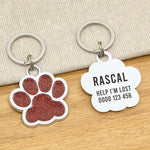 Engraved Stainless Steel Dog Name Tag - Glitter Paw - About Pets