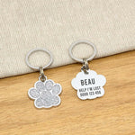 Engraved Stainless Steel Dog Name Tag - Glitter Paw - About Pets