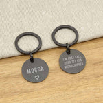Engraved Stainless Steel Dog Name ID Tag - Black Icon Heart - About Pets