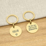Engraved Stainless Steel Dog Name ID Tag - Rose Gold Icon Heart - About Pets