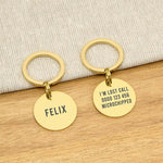 Engraved Stainless Steel Dog Name Tag - Round - About Pets