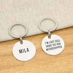 Engraved Stainless Steel Dog Name Tag - Round - About Pets