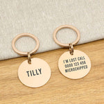 Engraved Stainless Steel Dog Name Tag - Round - About Pets