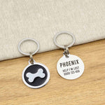 Engraved Zinc Alloy Dog Name ID Tag -  Black Bone - About Pets