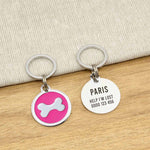 Engraved Zinc Alloy Dog Name ID Tag -  Red Bone - About Pets
