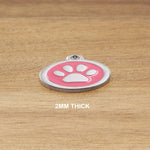 Engraved Zinc Alloy Dog Name ID Tag -  Thickness ofColour Paw Tag - About Pets