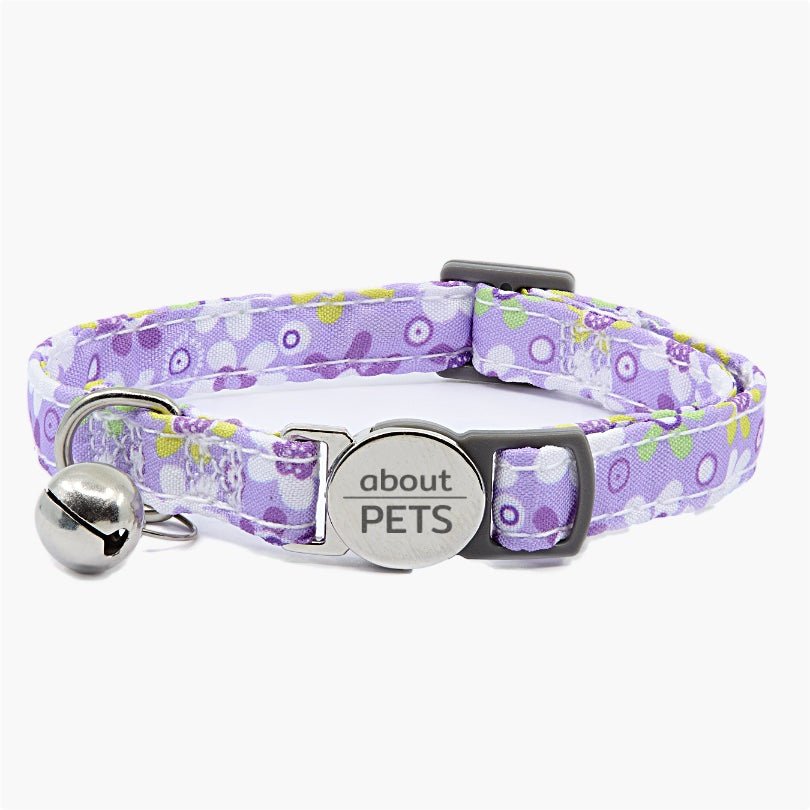 Grafix Breakaway Cat Collar - Purple Flower - About Pets