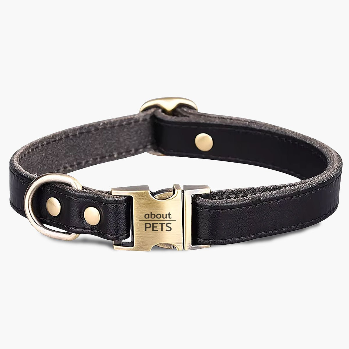 Kobe Cowhide Leather Dog Collar S Black Kobe - About Pets