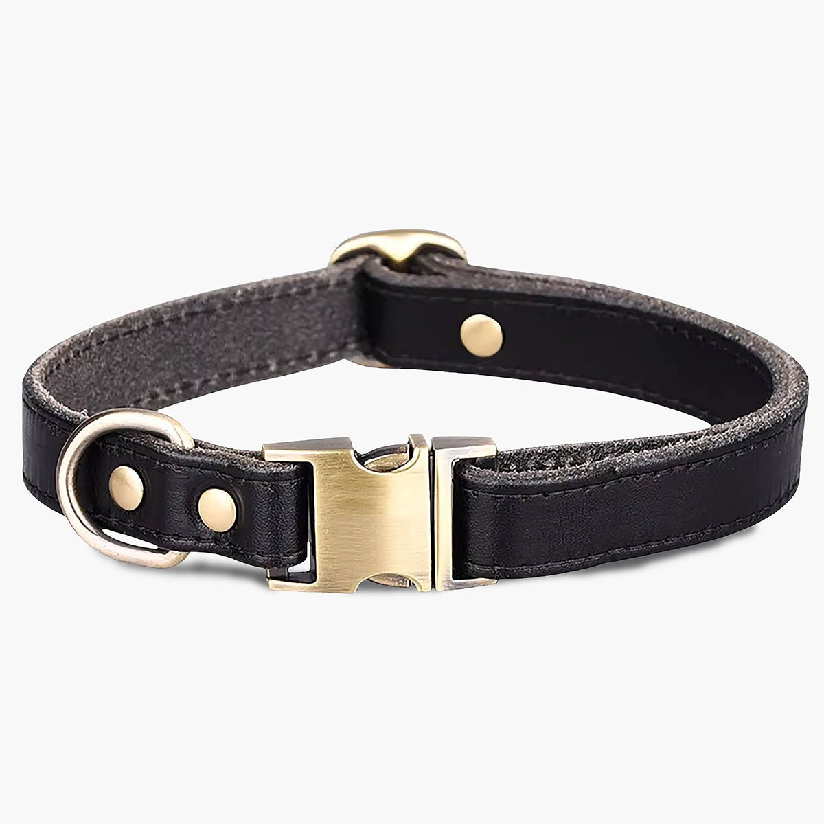 Kobe Cowhide Leather Dog Collar S Black Kobe - About Pets
