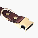 Kobe Cowhide Leather Dog Collar S Brown Kobe - About Pets