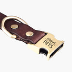 Kobe Cowhide Leather Dog Collar S Brown Kobe - About Pets
