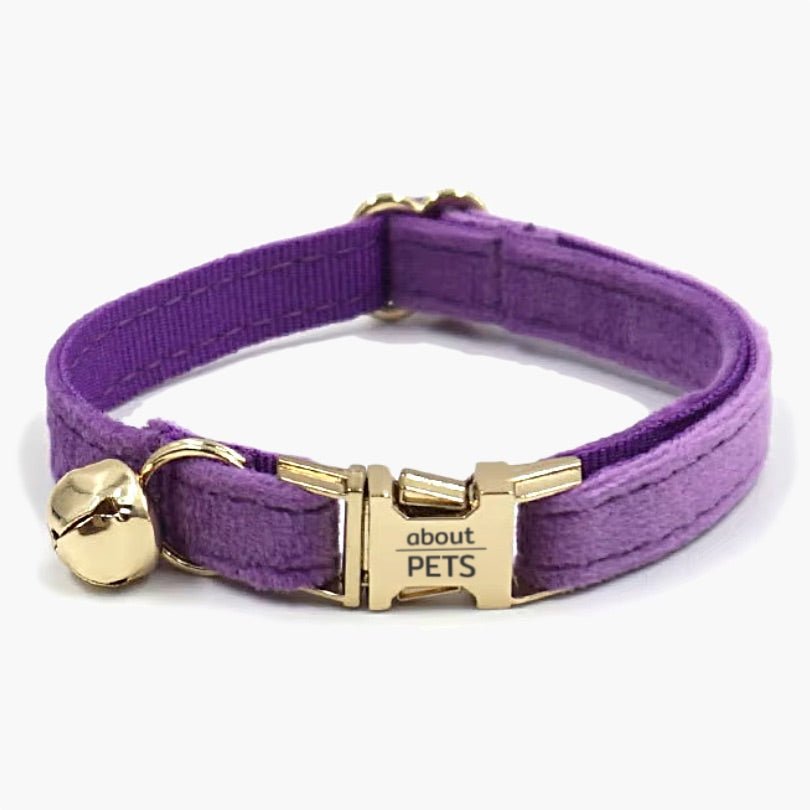 Lux Velvet Cat Collar with Bell - About Pets