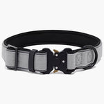 Tactical Nylon Dog Collar with Metal Fittings XSmall Grey Titan - About Pets